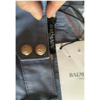 Balmain Trousers Leather in Blue