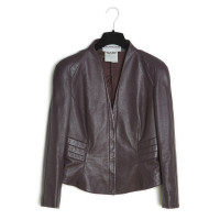 Mugler Jacke/Mantel aus Leder in Violett