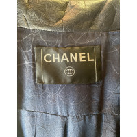 Chanel Jacke/Mantel aus Leder in Petrol
