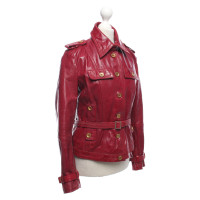 Drykorn Jacke/Mantel aus Lackleder in Rot