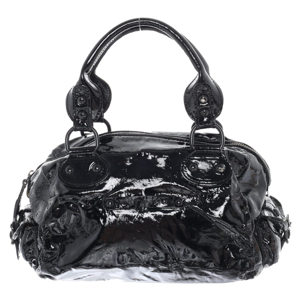 Janet & Janet Handbag Patent leather in Black