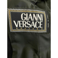 Gianni Versace Jacke/Mantel aus Wolle in Schwarz