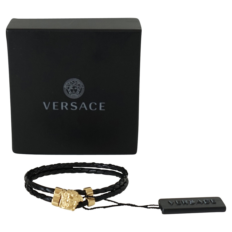 Versace Bracelet en Cuir en Noir