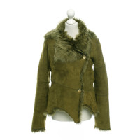 Plein Sud Jacke/Mantel aus Leder in Grün