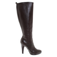 Pollini Leather boots in dark brown