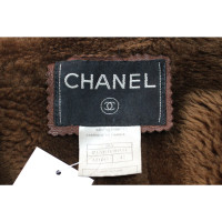 Chanel Jas/Mantel Leer in Bruin