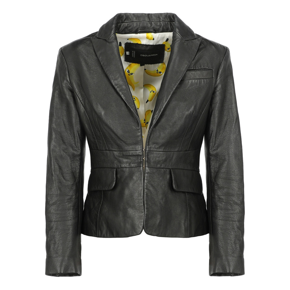 Dsquared2 Jas/Mantel Leer in Zwart