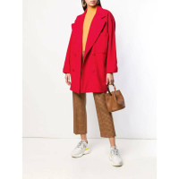 Fendi Jacke/Mantel aus Wolle in Rot