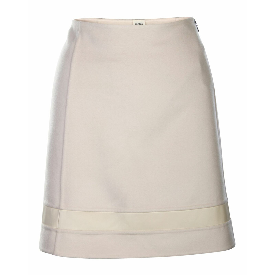 Hermès Skirt Leather in Nude