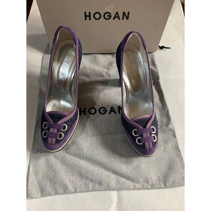 Hogan Pumps/Peeptoes Canvas in Blauw