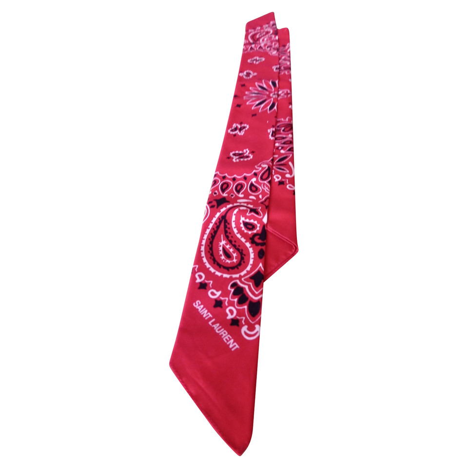 Yves Saint Laurent Scarf/Shawl Cotton in Red