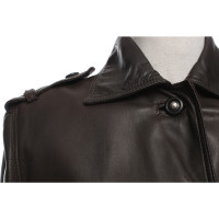 Gianni Versace Jacket/Coat Leather in Brown