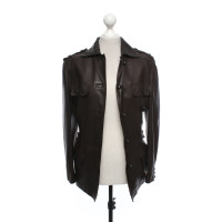 Gianni Versace Jacket/Coat Leather in Brown
