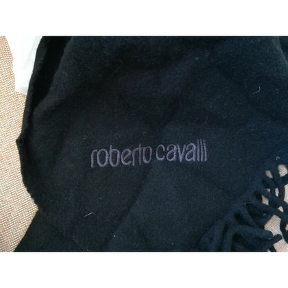 Roberto Cavalli Schal/Tuch aus Wolle in Schwarz