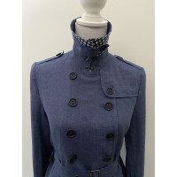 Burberry Jacke/Mantel aus Leinen in Blau