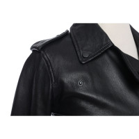 All Saints Jacket/Coat Leather in Black