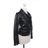 All Saints Jacket/Coat Leather in Black