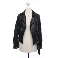 All Saints Jacket/Coat Leather in Black