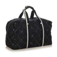 Chanel Sac de voyage en Coton en Noir