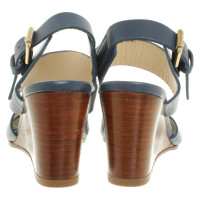 Navyboot Sandalen met sleehak