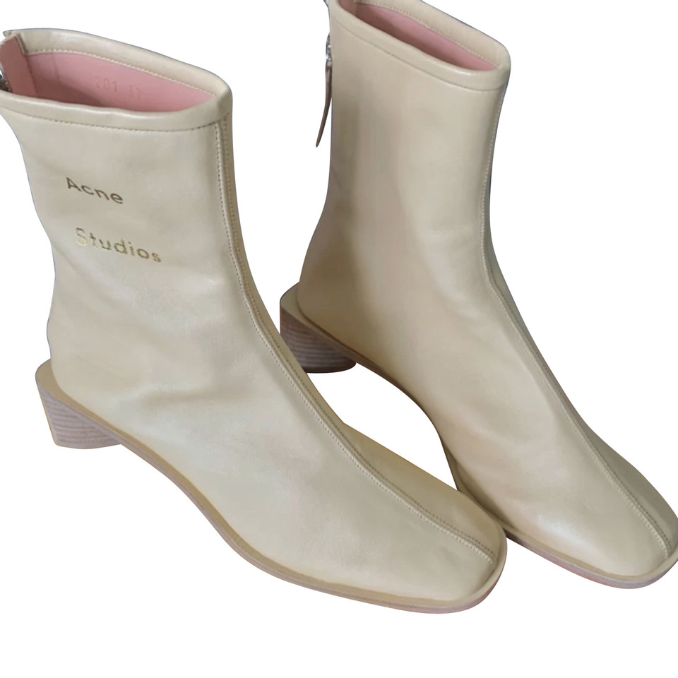 Acne Ankle boots Leather in Beige