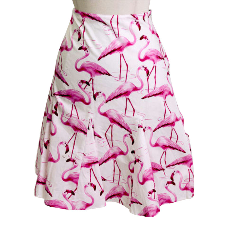 Blumarine A-lijn rok met Flamingo 's 