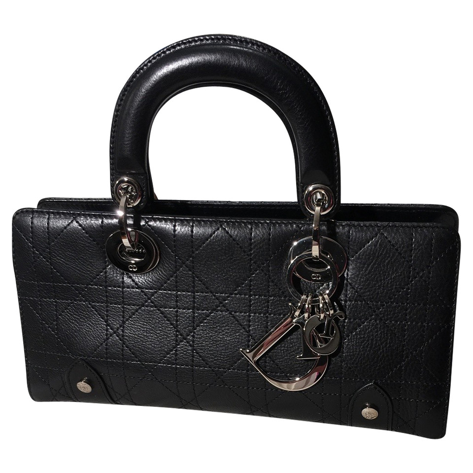 Christian Dior Lady Dior East West in Pelle in Nero