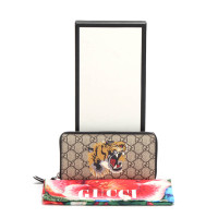 Gucci Täschchen/Portemonnaie aus Canvas in Braun