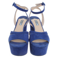Prada Sandals Suede in Blue