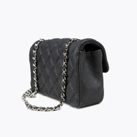 Chanel Classic Flap Bag Mini Rectangle Leer in Zwart