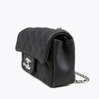 Chanel Classic Flap Bag Mini Rectangle Leer in Zwart