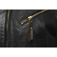 Golden Goose Jacke/Mantel aus Leder in Schwarz