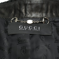 Gucci Jacke/Mantel aus Leder in Schwarz