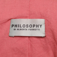 Philosophy Di Alberta Ferretti Zalmkleurige jas gemaakt van suède