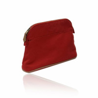 Hermès Clutch aus Canvas in Rot