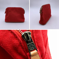Hermès Clutch aus Canvas in Rot