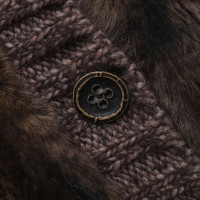 Other Designer Tricot Chic - knitted coat with real fur