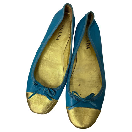 Prada Slippers/Ballerinas Leather in Turquoise