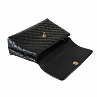 Chanel Top Handle Flap Bag Leer in Zwart