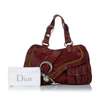 Christian Dior Gaucho Saddle Bag Leer in Rood