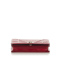 Christian Dior Diorama Wallet On Chain Lakleer in Rood