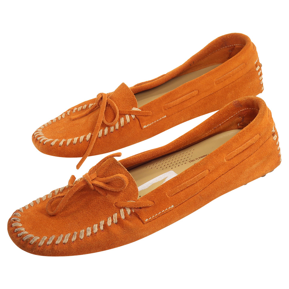 Car Shoe Slipper/Ballerinas aus Wildleder in Orange