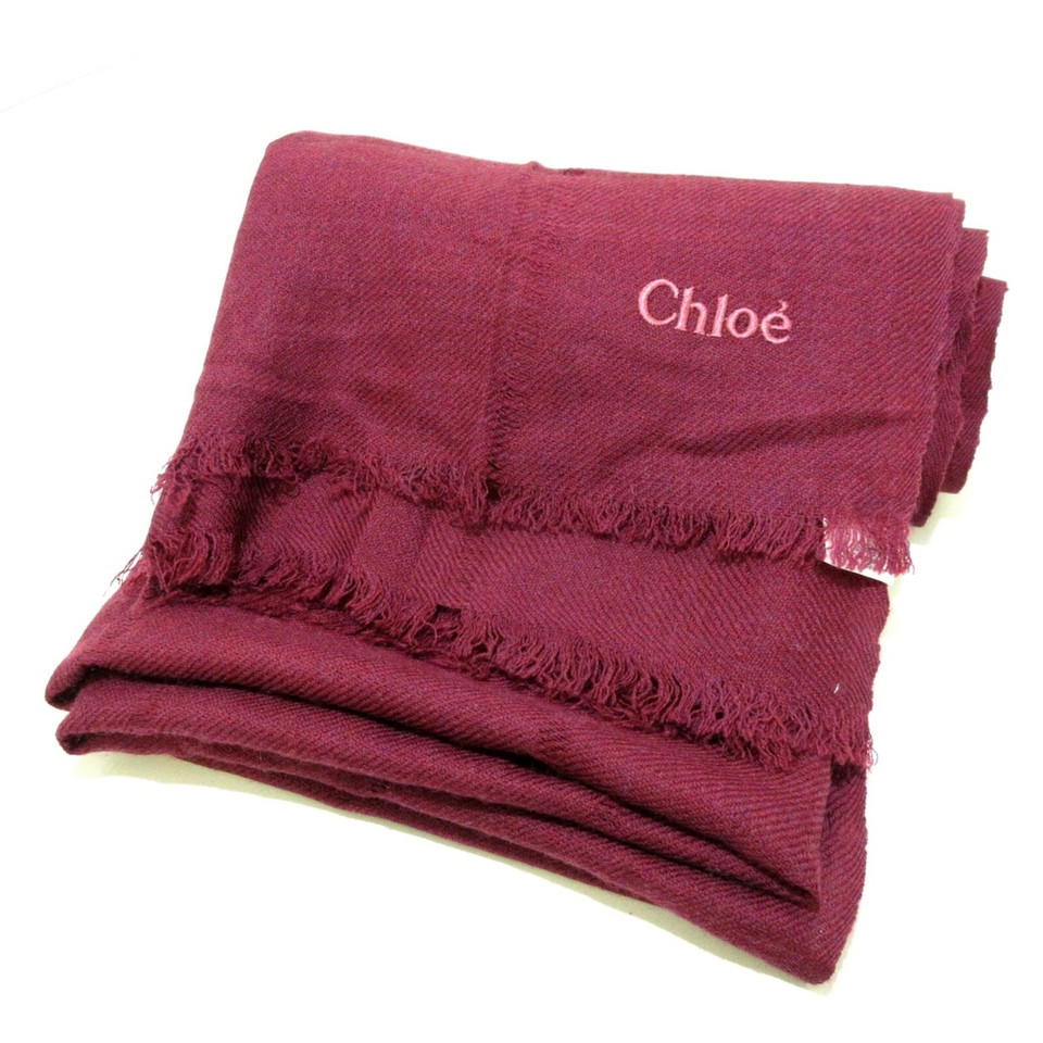 Chloé Scarf/Shawl Wool in Bordeaux