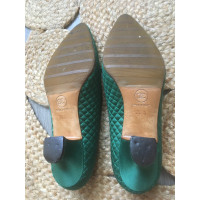 Chanel Sandalen aus Seide in Grün