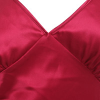 John Galliano zijden jurk in Roze Rood