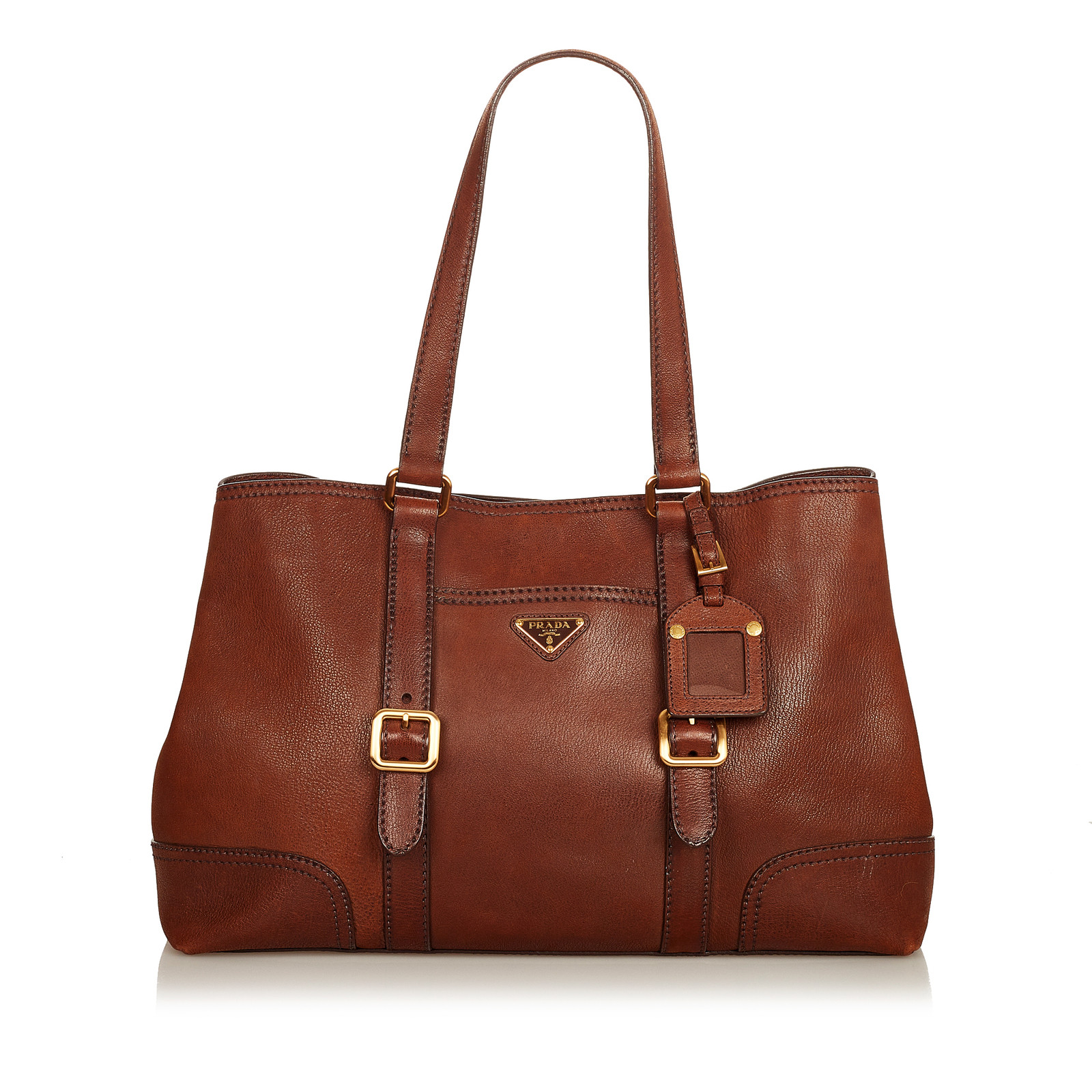 Prada Tote bag Leather in Brown - Second Hand Prada Tote bag Leather in  Brown gebraucht kaufen für 674€ (7139928)