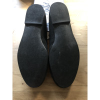 French Sole Slippers/Ballerinas Canvas in Black