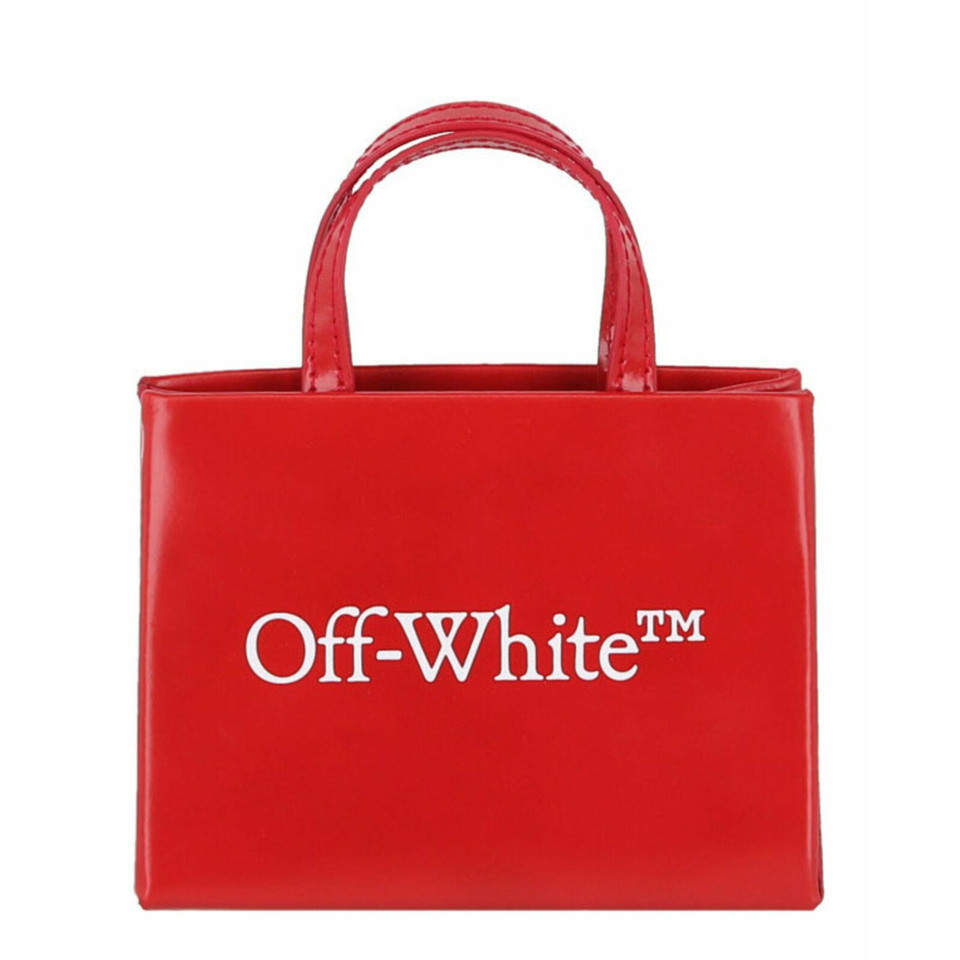 Off White Tote Bag aus Leder in Rot