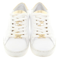 Michael Kors Irving Lace Up Sneaker Optic White / Pale Gold 36