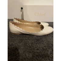 Chloé Slippers/Ballerina's Leer in Crème